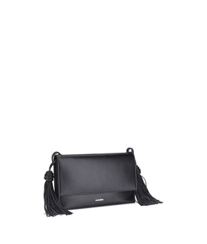 Jil Sander Black Calf Leather Bos Taurus Shoulder Bag
