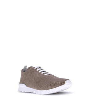 Kiton Brown Cotton Athletic Sneakers