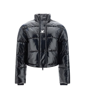 Courrèges Black Viscose Full-Length Jacket