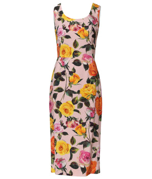Dolce & Gabbana Multicolor Floral Knee Length Sheath Dress