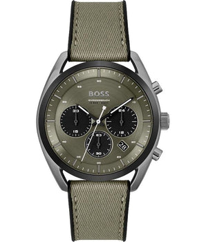Hugo Boss Green Fabric Dress Watch
