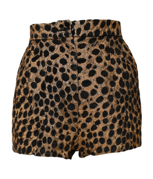 Dolce & Gabbana Brown Leopard High Waisted Hot Pants Shorts