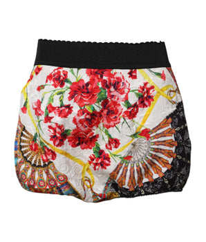 Dolce & Gabbana Multicolor Floral High Waist Hot Pants Shorts