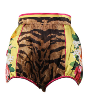 Dolce & Gabbana Multicolor Floral High Waist Hot Pants Shorts