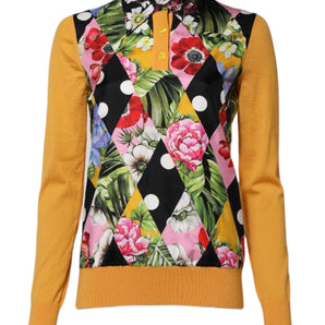 Dolce & Gabbana Multicolor Floral Long Sleeves Polo Top