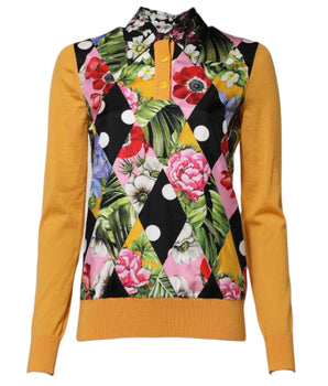 Dolce &amp; Gabbana Multicolor Floral Long Sleeves Polo Top