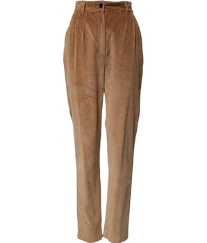 Dolce & Gabbana Brown Cotton Corduroy Tapered Pants