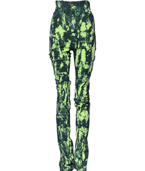 Dolce & Gabbana Green Color Splash High Waist Denim Jeans