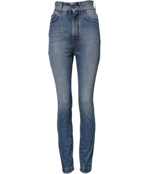 Dolce & Gabbana Blue Washed Skinny High Waist Denim Jeans