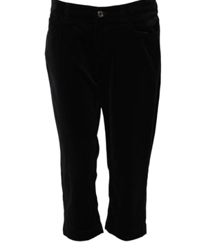 Dolce & Gabbana Black Cotton Skinny Capri Cropped Denim Jeans