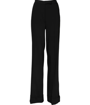 Dolce & Gabbana Black Wool High Waist Flared Pants