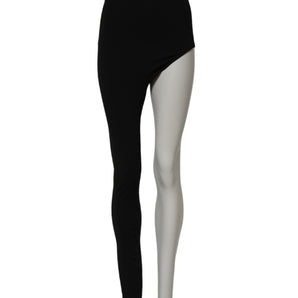 Dolce & Gabbana Black Wool High Waist Single Leg Pants