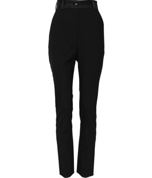 Dolce & Gabbana Black Wool High Waist Skinny Pants