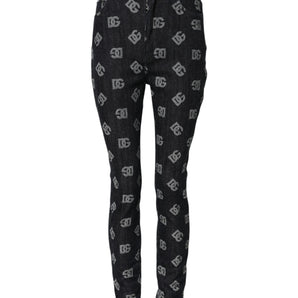 Dolce & Gabbana Black DG Logo High Waist Skinny Denim Jeans