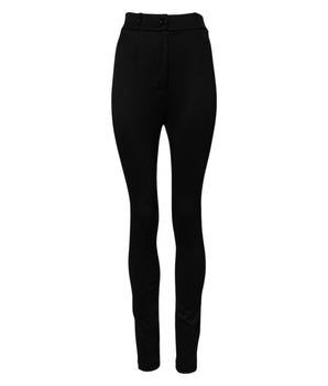 Dolce & Gabbana Black Nylon High Waist Skinny Leggings Pants