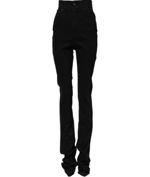 Dolce & Gabbana Black Cotton High Waist Skinny Denim Jeans