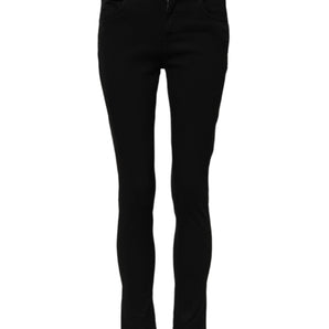 Dolce & Gabbana Black Cotton Skinny Mid Waist Denim Jeans