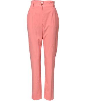 Dolce & Gabbana Pink High Waist Tapered Dress Pants