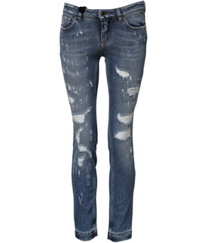 Dolce & Gabbana Blue PRETTY Tattered Skinny Denim Jeans