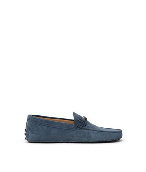 Tod's Blue Suede Leather Moccassin