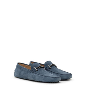 Tod's Blue Suede Leather Moccassin
