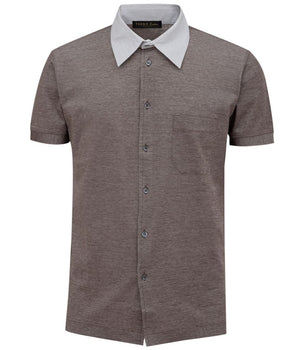 Corneliani Bicolor Cotton Shortsleeve Shirt