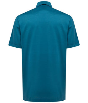 Canali Blue Cotton Shortsleeve Shirt