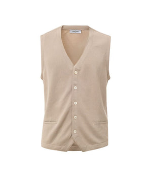 Gran Sasso Beige Cotton Sleveless Jacket