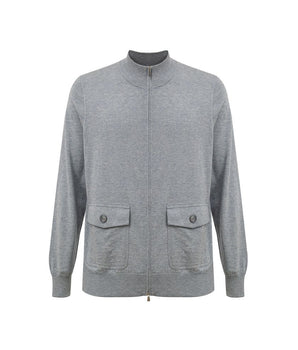 Gran Sasso Gray Cotton Cardigan