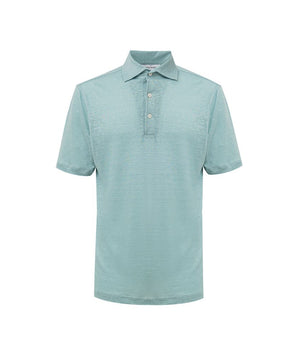 Gran Sasso Blue Linen Polo Shirt