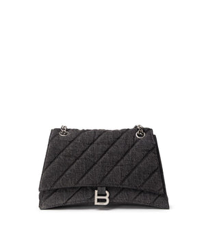 Balenciaga Black Fabric And Leather Shoulder Bag