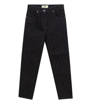 Fendi Black Cotton Slim Fit Jeans