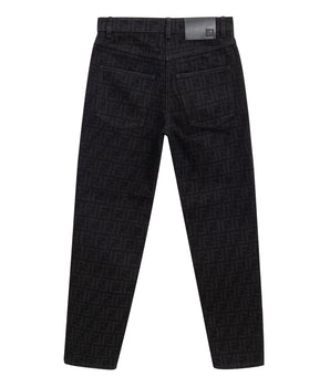 Fendi Black Cotton Slim Fit Jeans