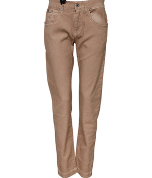Dolce & Gabbana Brown Cotton Boyfriend Denim Trousers Jeans
