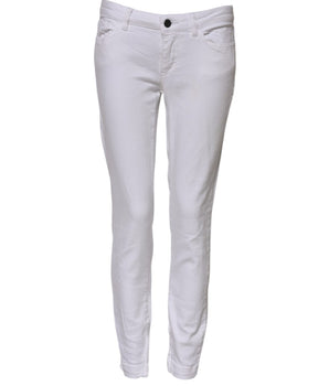 Dolce & Gabbana White Cotton Low Waist Skinny Denim Jeans