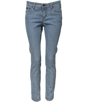 Dolce & Gabbana Blue Cotton PRETTY MidWaist Skinny Denim Jeans