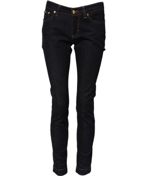 Dolce & Gabbana Blue Cotton PRETTY LowWaist Skinny Denim Jeans