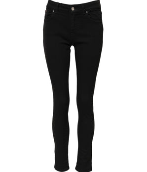Dolce & Gabbana Black Cotton Mid Waist Skinny Denim Jeans