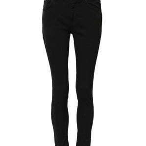 Dolce & Gabbana Black Cotton Skinny Mid Waist Denim Jeans