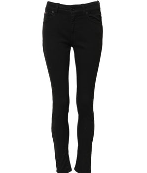 Dolce & Gabbana Black Cotton Skinny Mid Waist Denim Jeans