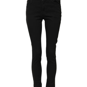 Dolce & Gabbana Black Cotton Skinny Mid Waist Denim Jeans