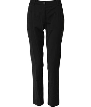 Dolce & Gabbana Black STAFF Mid Waist Tapered Pants