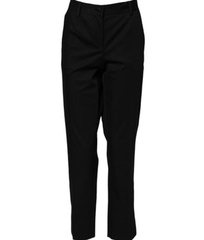 Dolce & Gabbana Black Cotton High Waist Formal Pants
