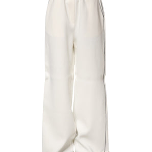 Dolce & Gabbana White Viscose Wide Leg Pull On Pants