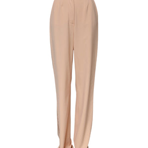 Dolce & Gabbana Beige Polyester Mid Waist Tapered Pants