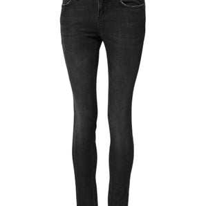 Dolce & Gabbana Black Cotton Low Waist Skinny Denim Jeans