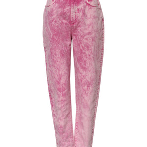 Dolce & Gabbana Pink Tie Dye High Waist Tapered Denim Jeans
