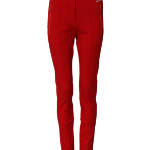 Dolce & Gabbana Red Mid Waist Slim Fit Pants
