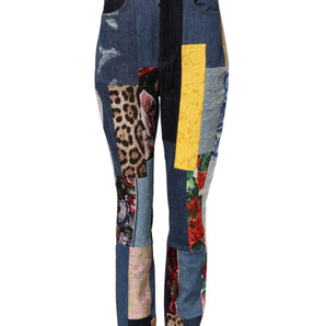 Dolce & Gabbana Multicolor Patchwork Skinny Denim Jeans
