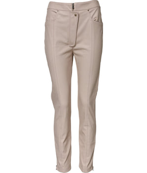 Elisabetta Franchi Beige High Waist Tapered Pants